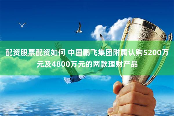 配资股票配资如何 中国鹏飞集团附属认购5200万元及4800万元的两款理财产品